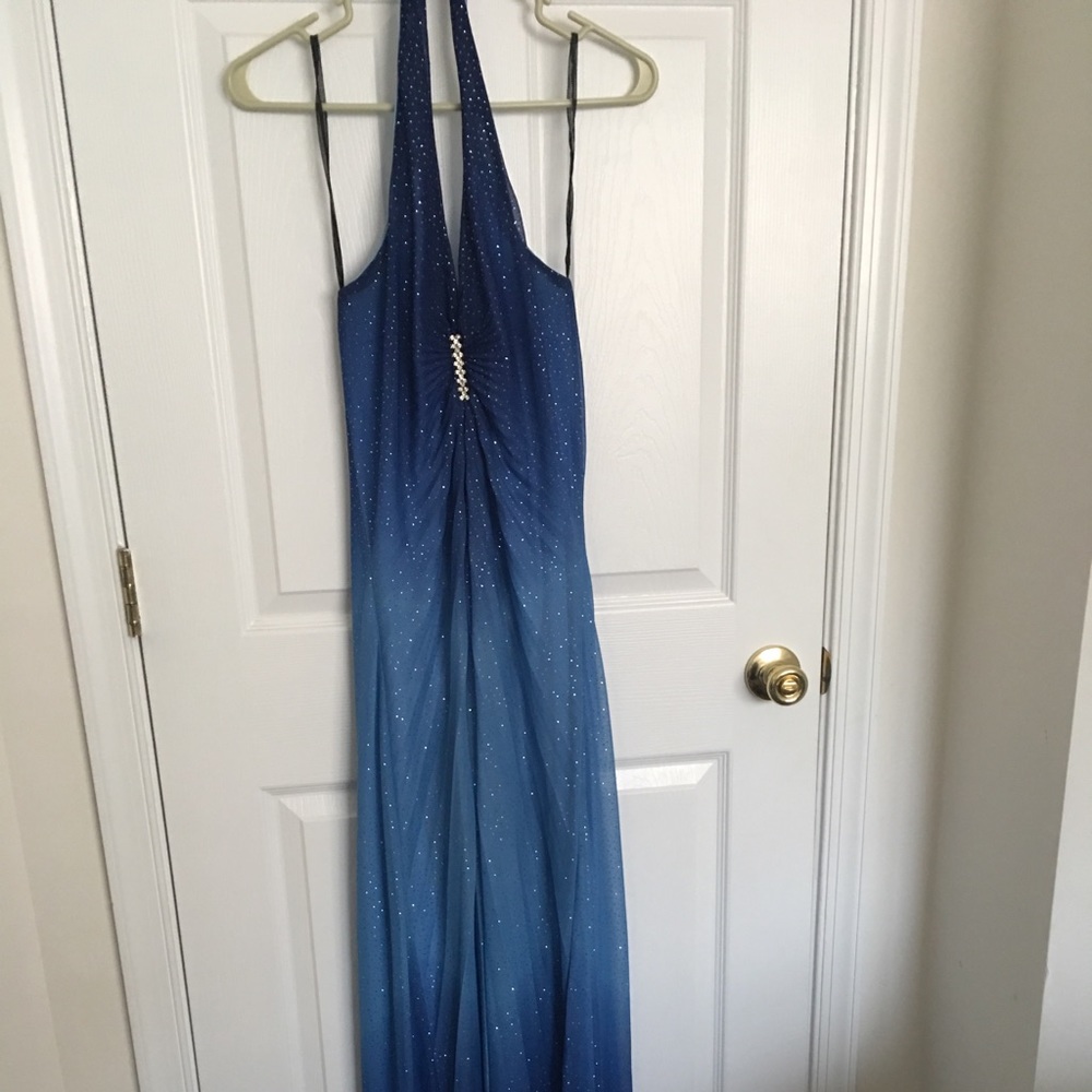 Blue night sky formal dress